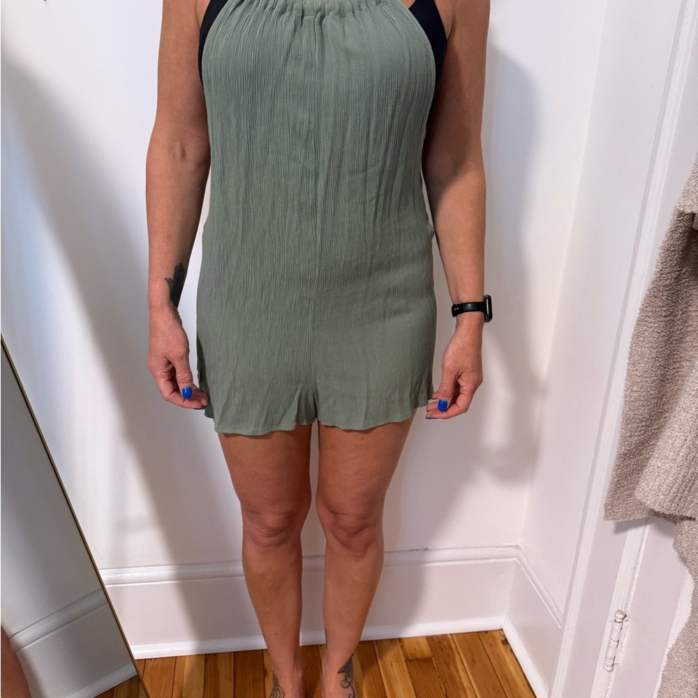 Green Sleeveless Romper